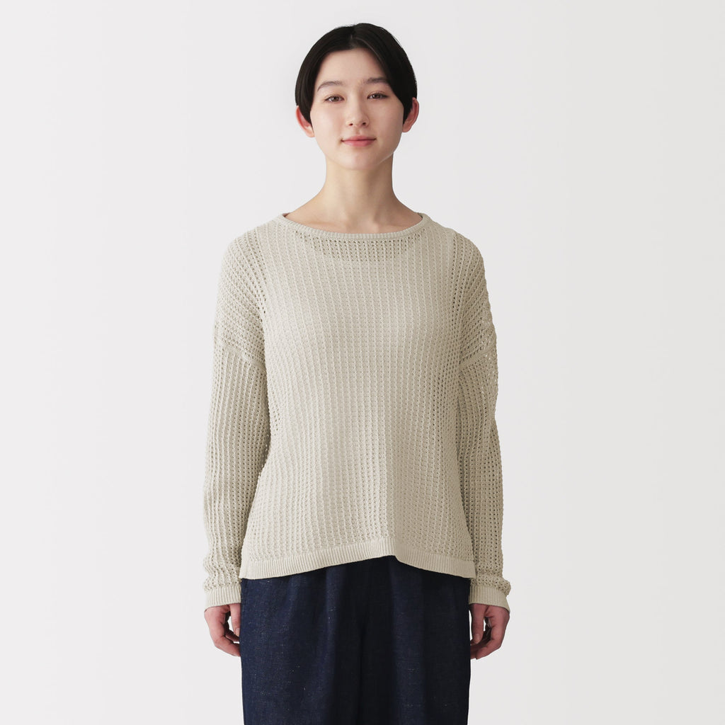 Linen Blend Mesh Wide Sweater