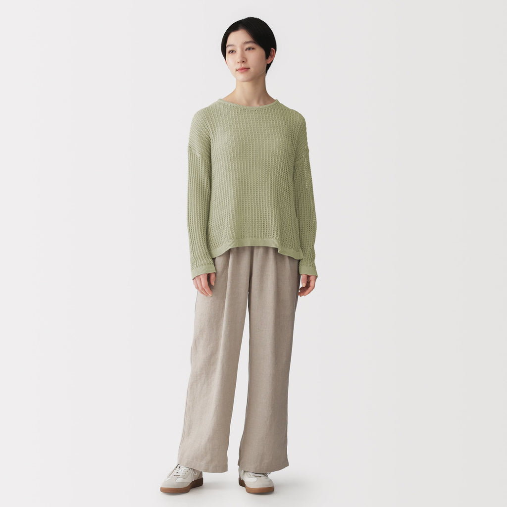 Linen Blend Mesh Wide Sweater