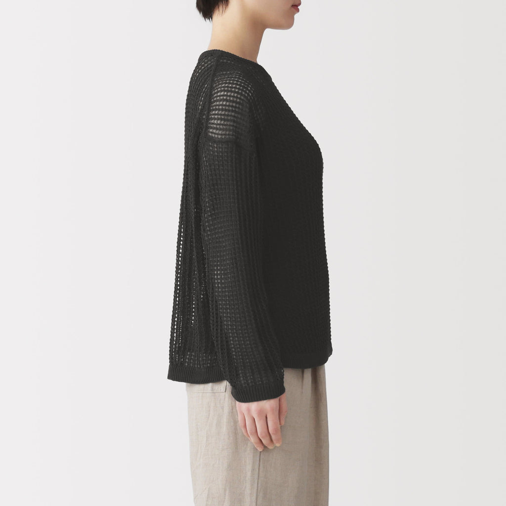 Linen Blend Mesh Wide Sweater