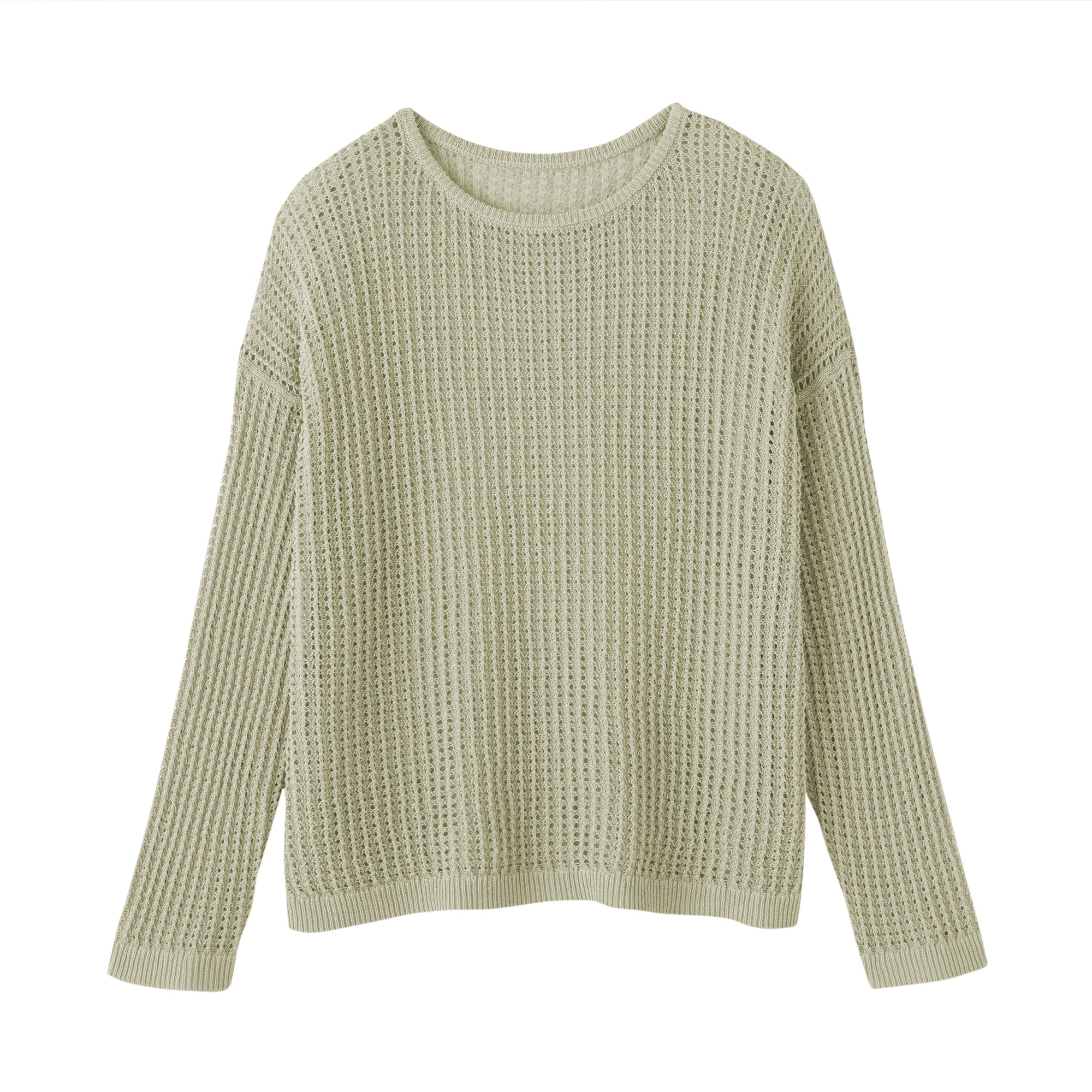 Linen Blend Mesh Wide Sweater