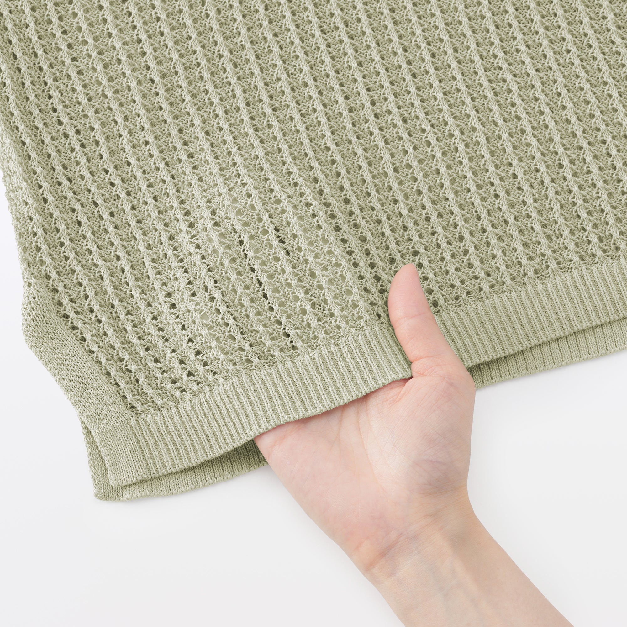Linen Blend Mesh Wide Sweater