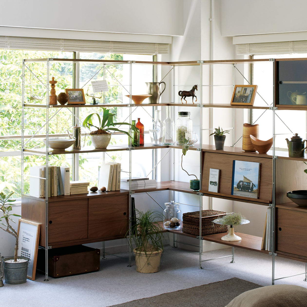 SUS Shelving Unit Additional Corner Shelf - Walnut