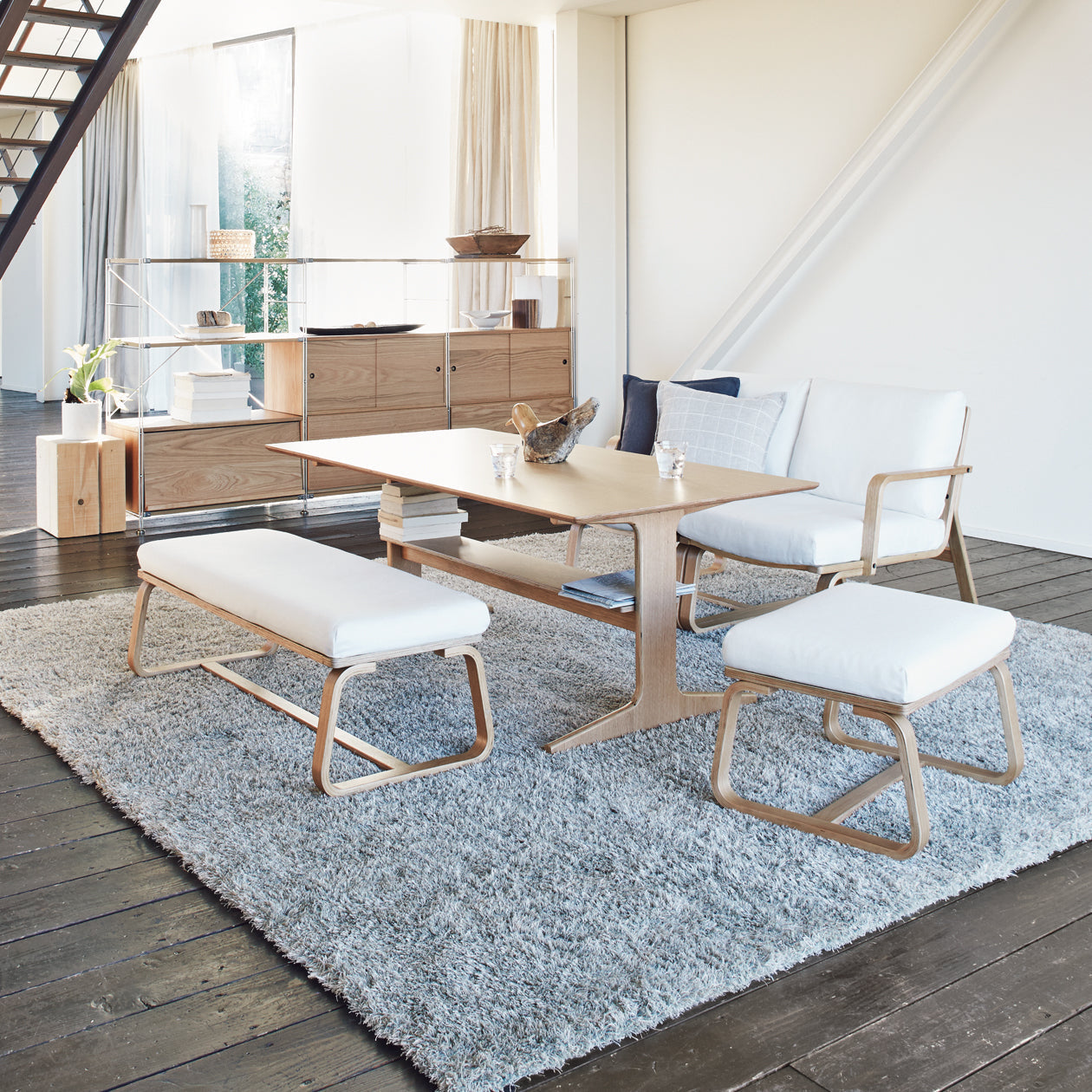 Living Dining Bench 2 - Oak Cover Sold Separately