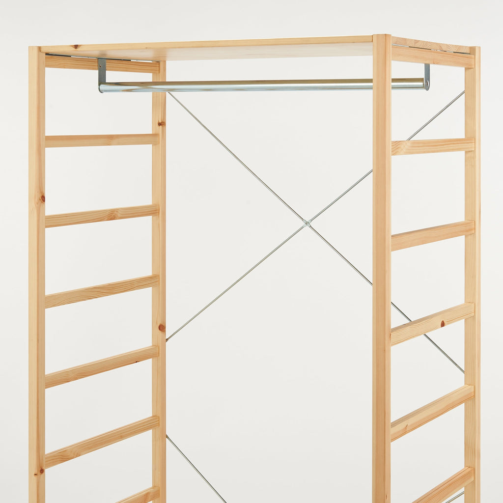 Pine Shelf Unit - Hanging Rail - Wide