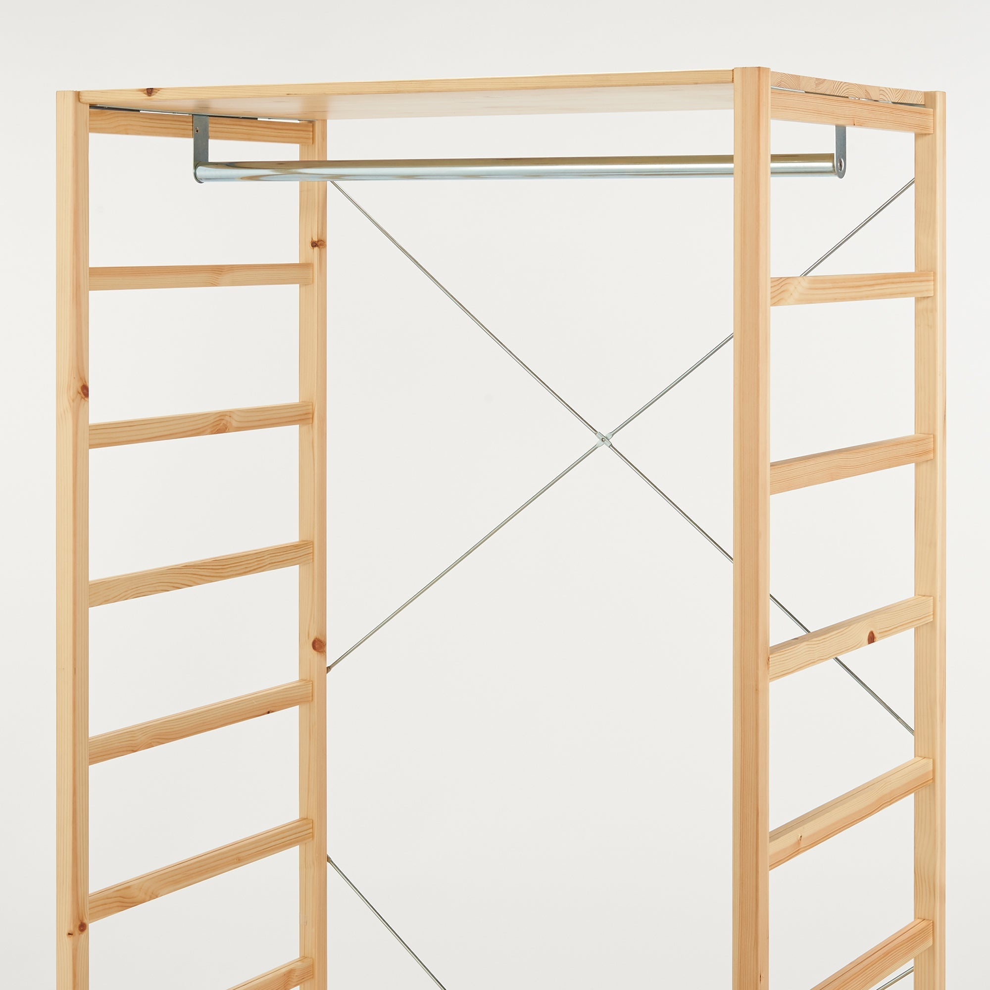 Pine Shelf Unit - Hanging Rail - Wide