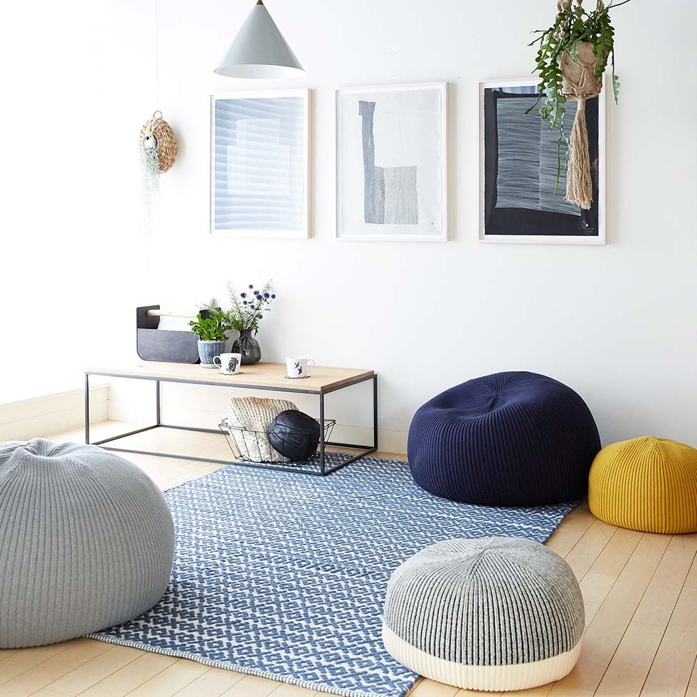 ID脡E Mini PUUF Cover - White x Black Cushion Sold Separately