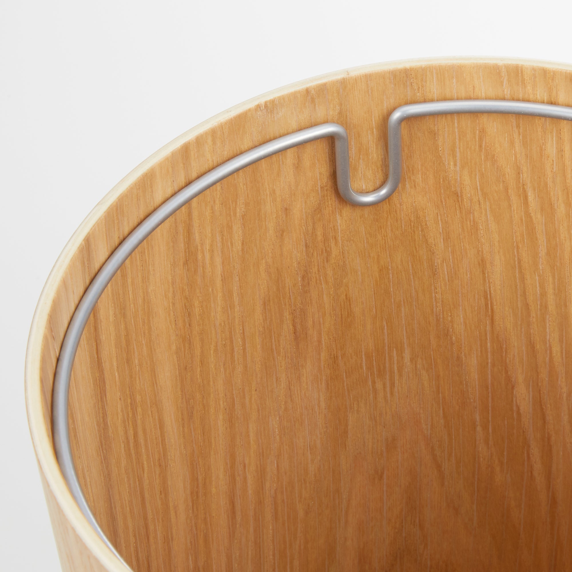 Oak Dust Bin with Wire Frame - No Lid