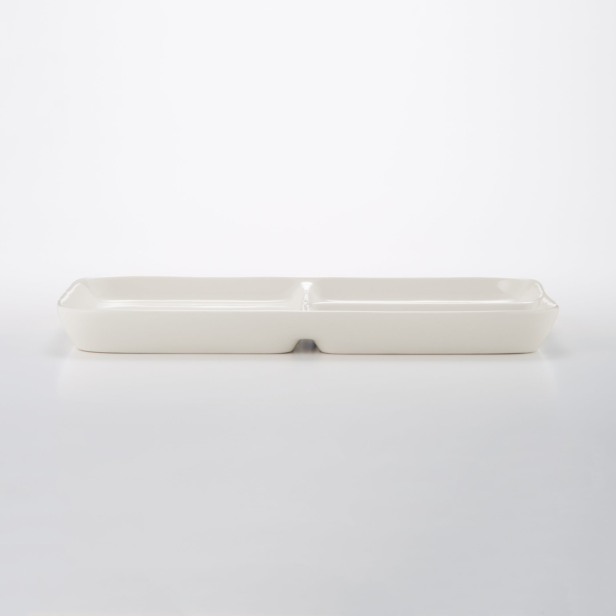 Beige Porcelain Square Plate with Partition