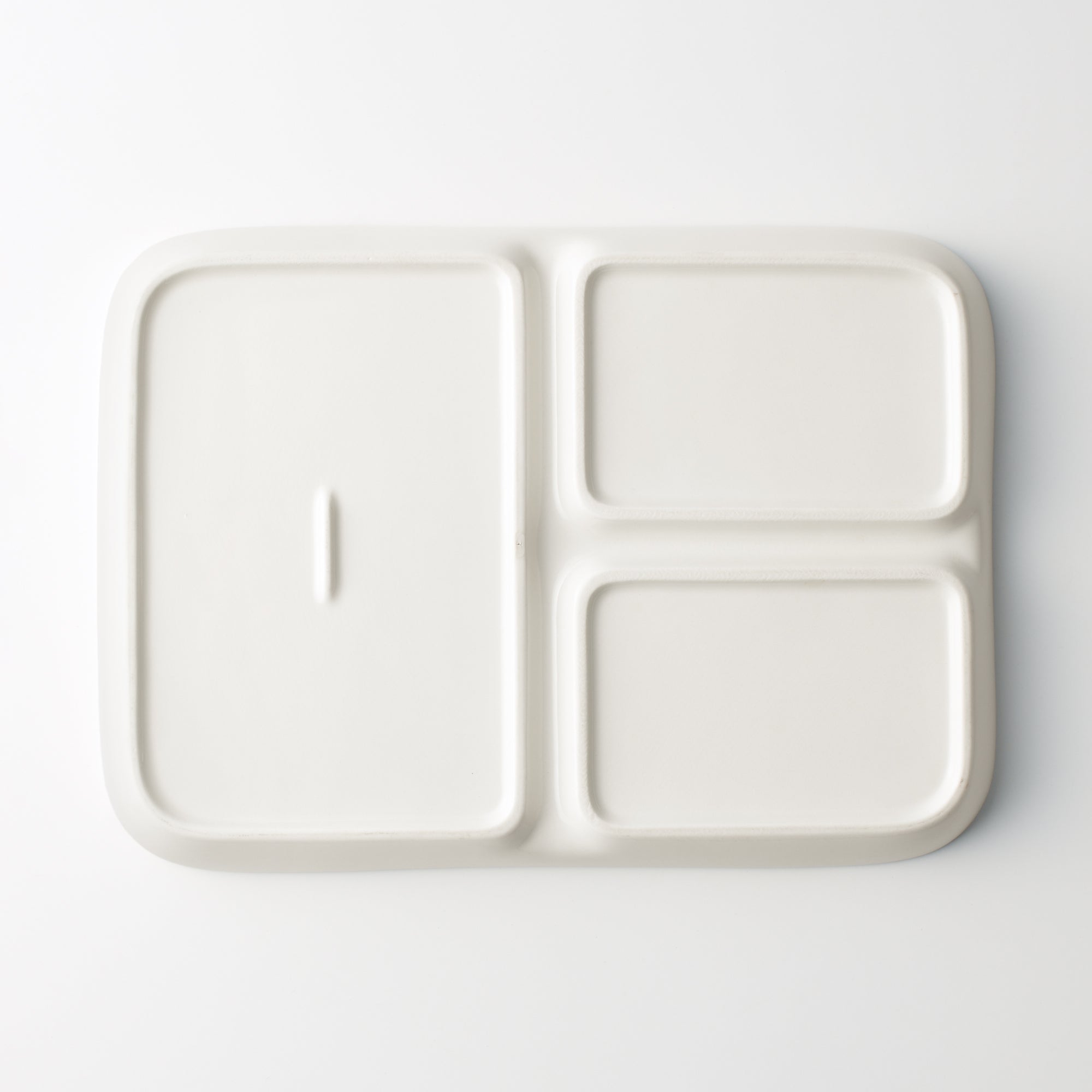 Beige Porcelain Square Plate with Partition