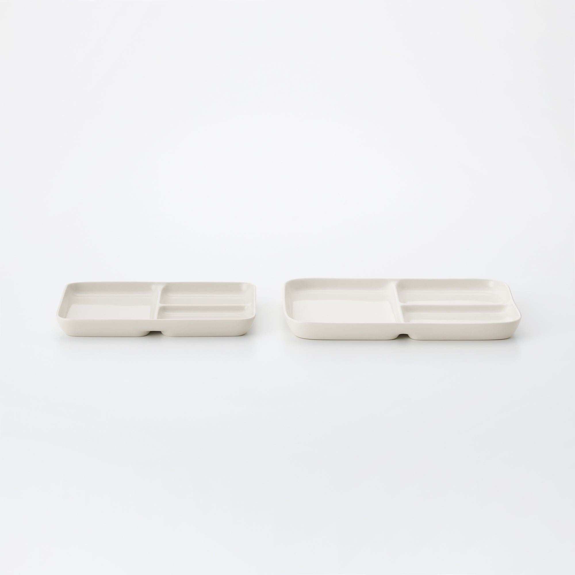 Beige Porcelain Square Plate with Partition