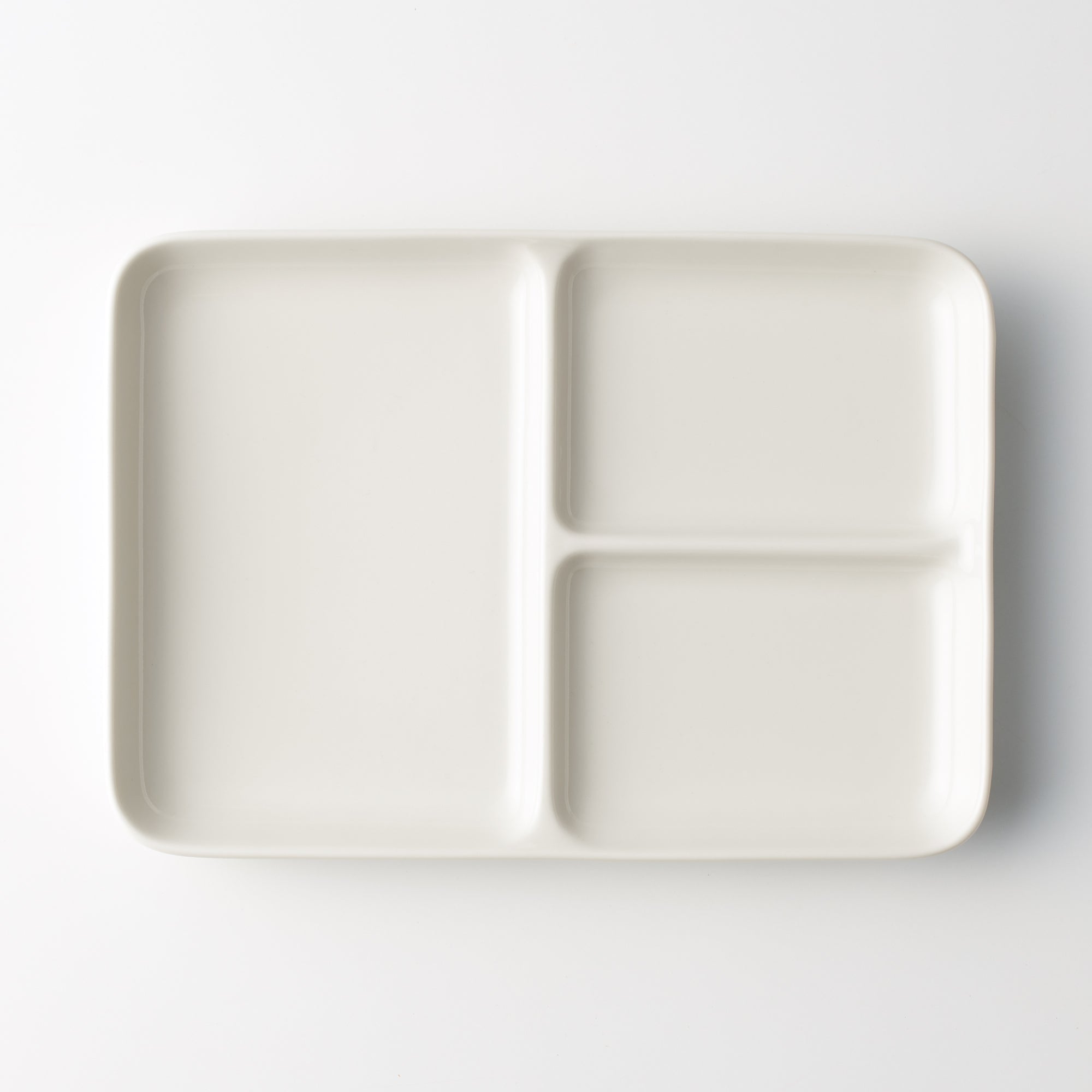 Beige Porcelain Square Plate with Partition