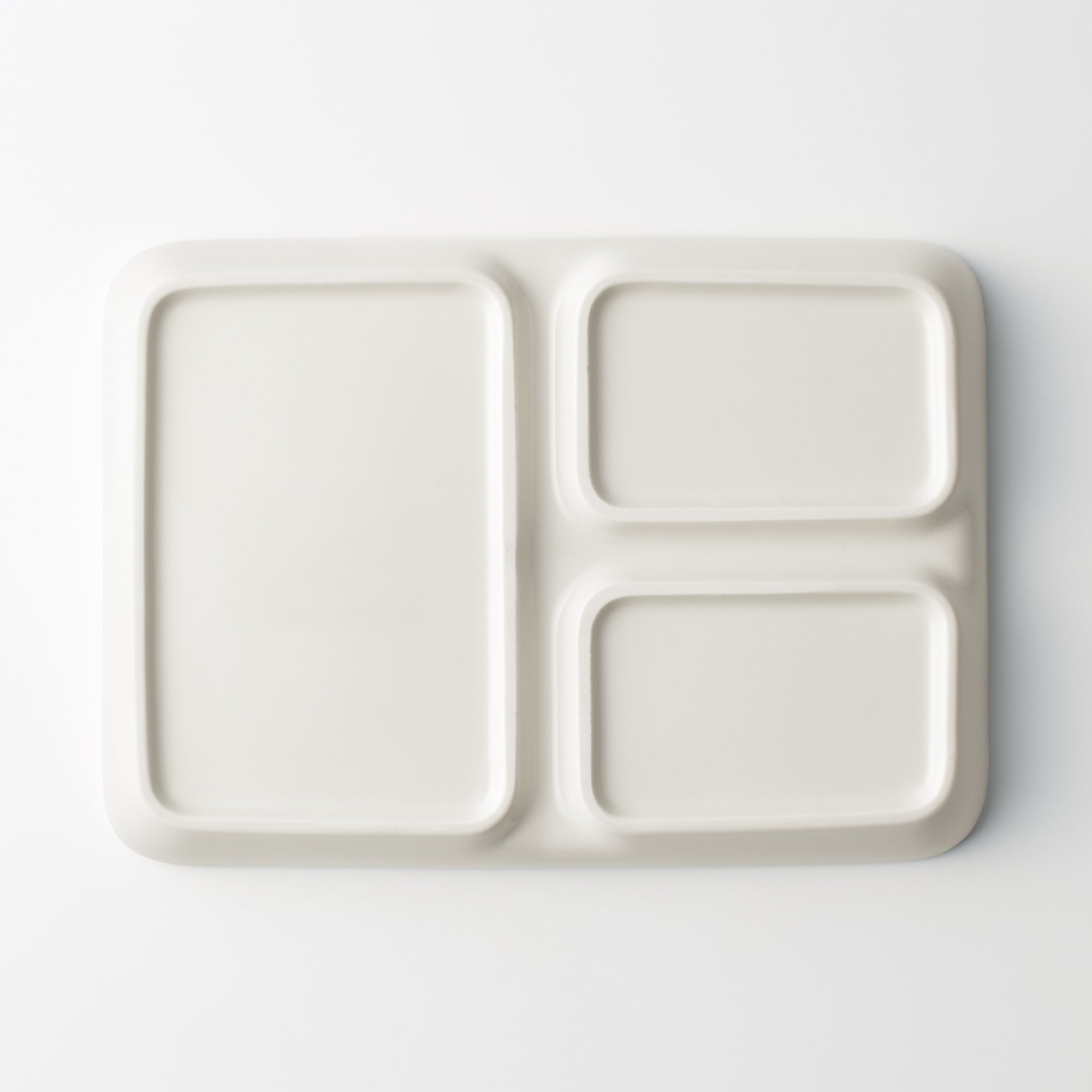 Beige Porcelain Square Plate with Partition