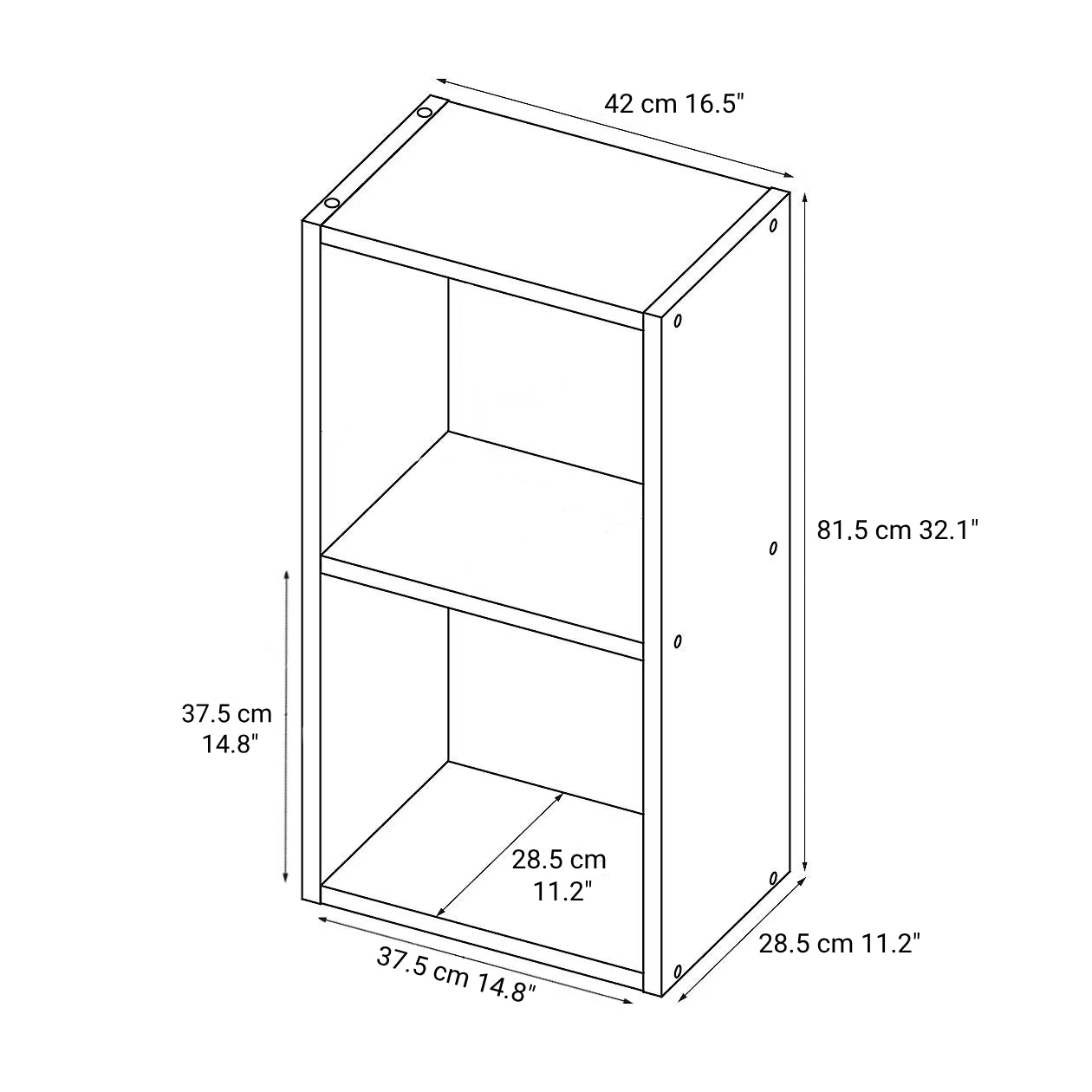 Stacking Shelf - Walnut - 2 Tiers