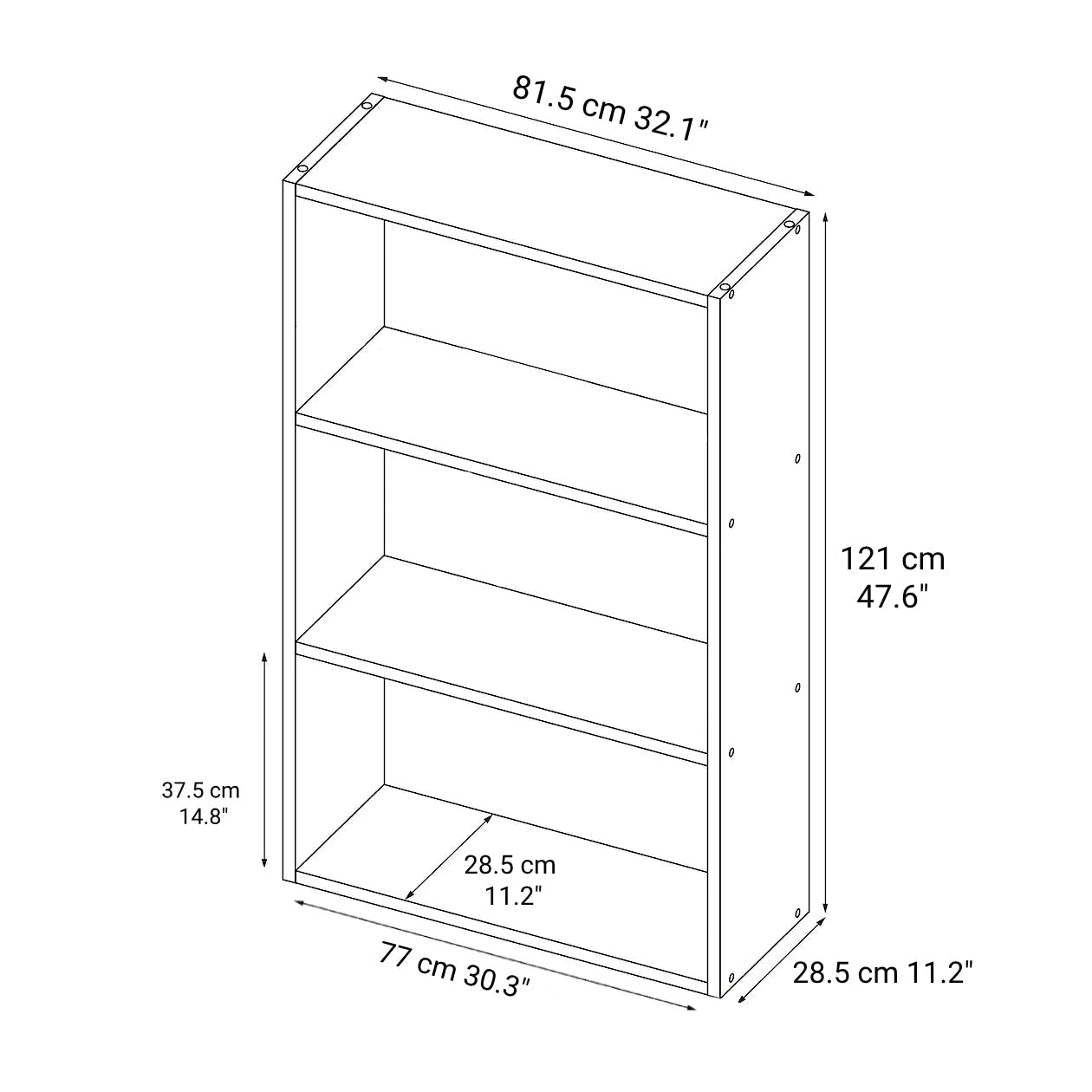 Stacking Shelf - Oak - Wide - 3 Tiers