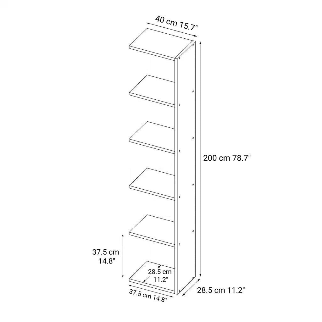 Stacking Shelf Additional Shelf - Oak - 5 Tiers