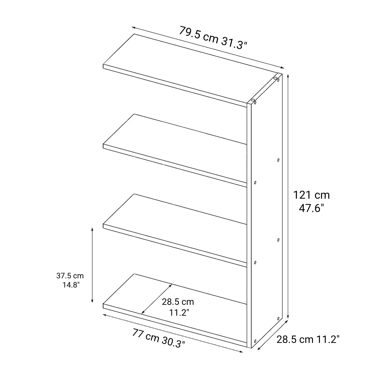 Stacking Shelf Additional Shelf - Oak - Wide - 3 Tiers