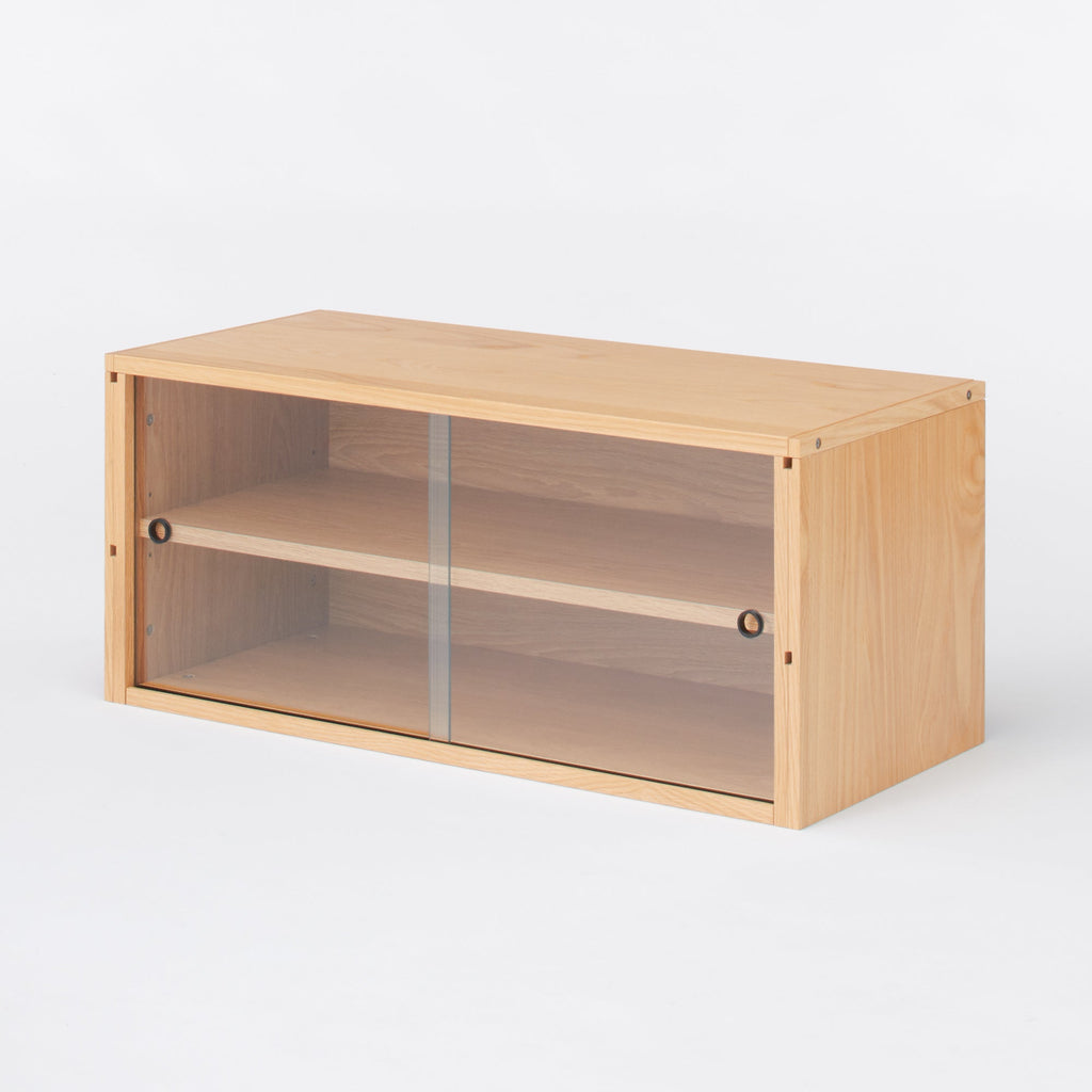 SUS Shelving Unit - Box with Glass Door - Oak