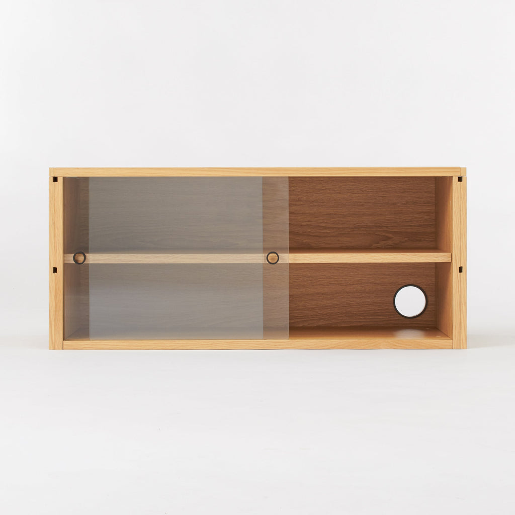 SUS Shelving Unit - Box with Glass Door - Oak