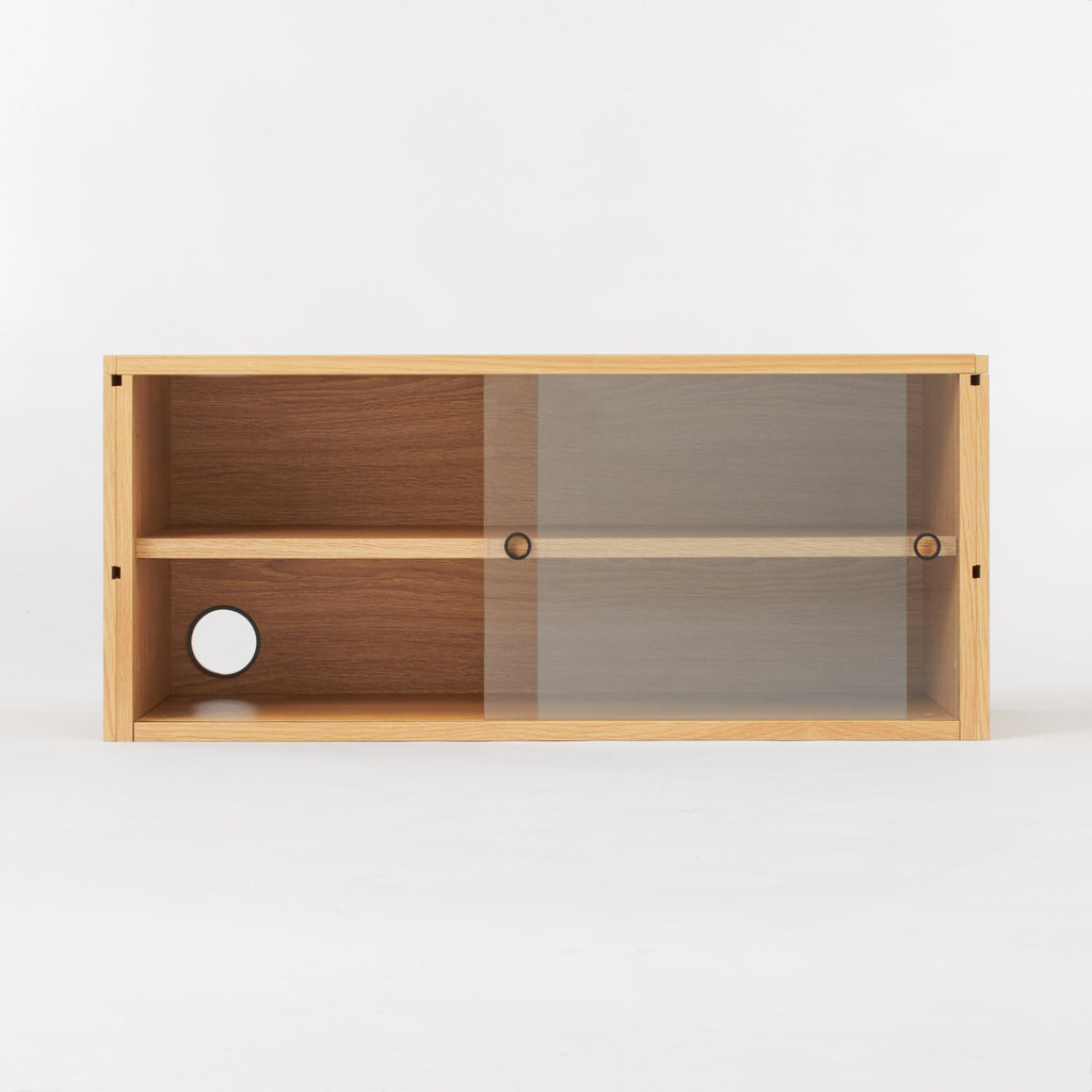 SUS Shelving Unit - Box with Glass Door - Oak