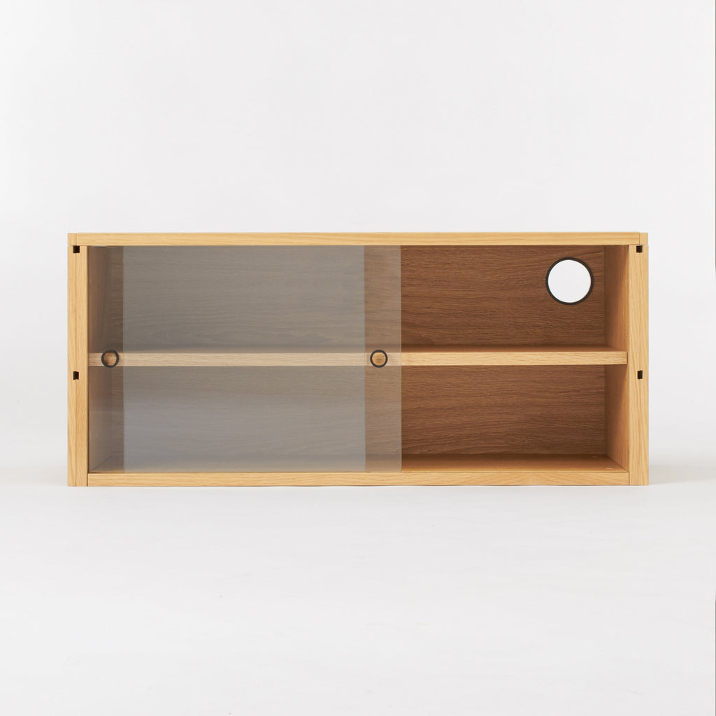 SUS Shelving Unit - Box with Glass Door - Oak