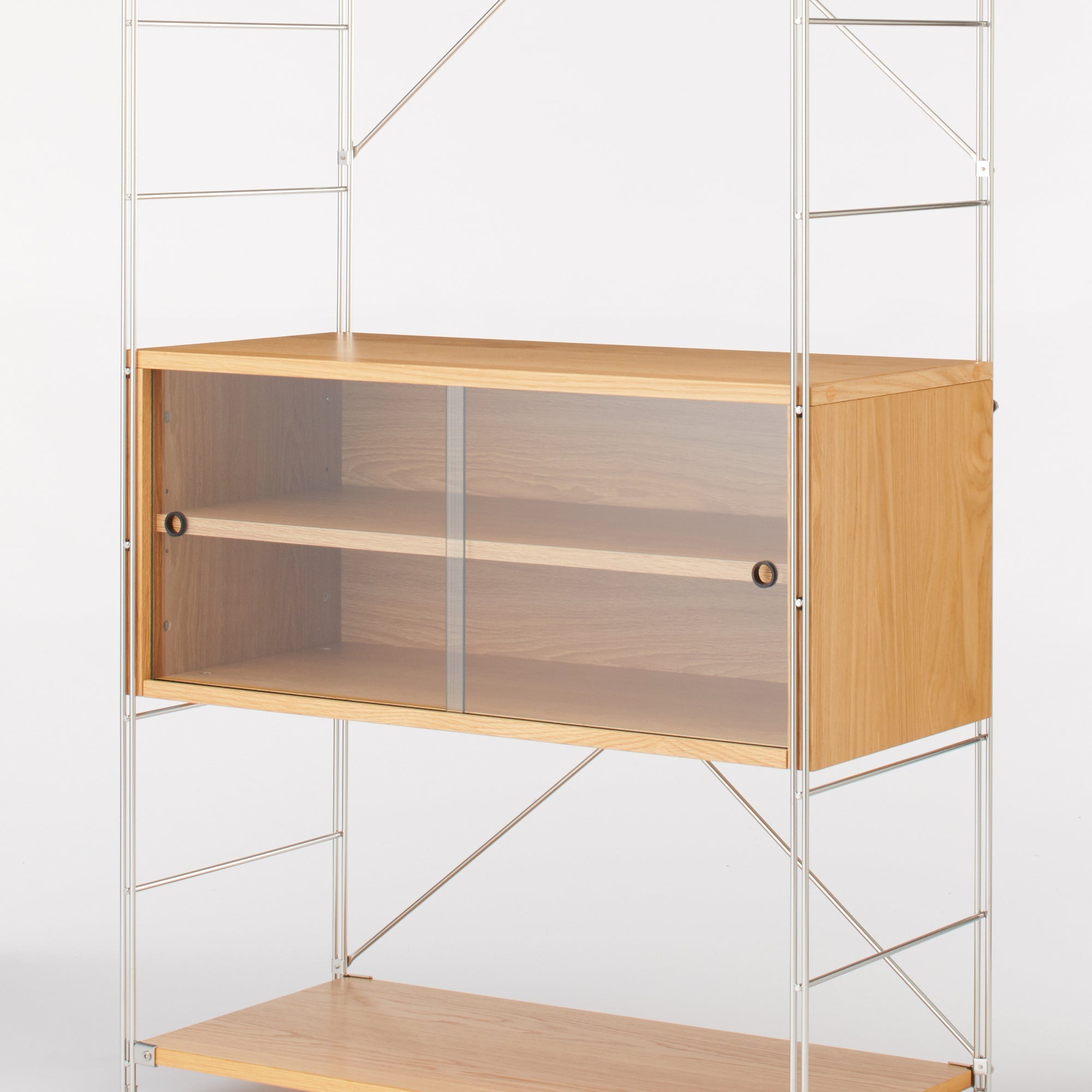 SUS Shelving Unit - Box with Glass Door - Oak
