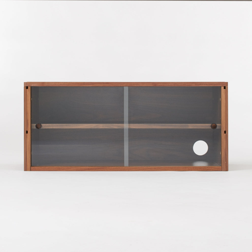 SUS Shelving Unit Box with Glass Door - Walnut