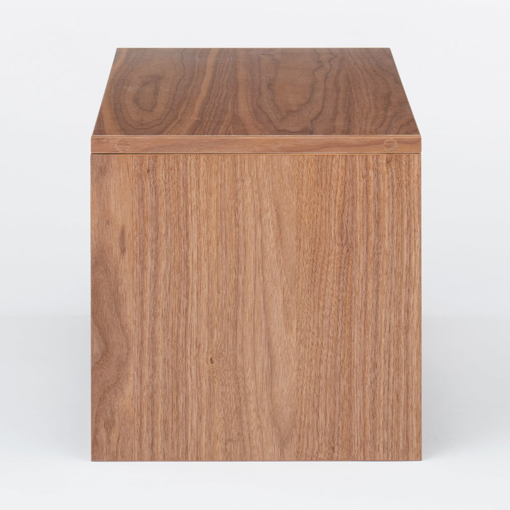 SUS Shelving Unit Box with Glass Door - Walnut