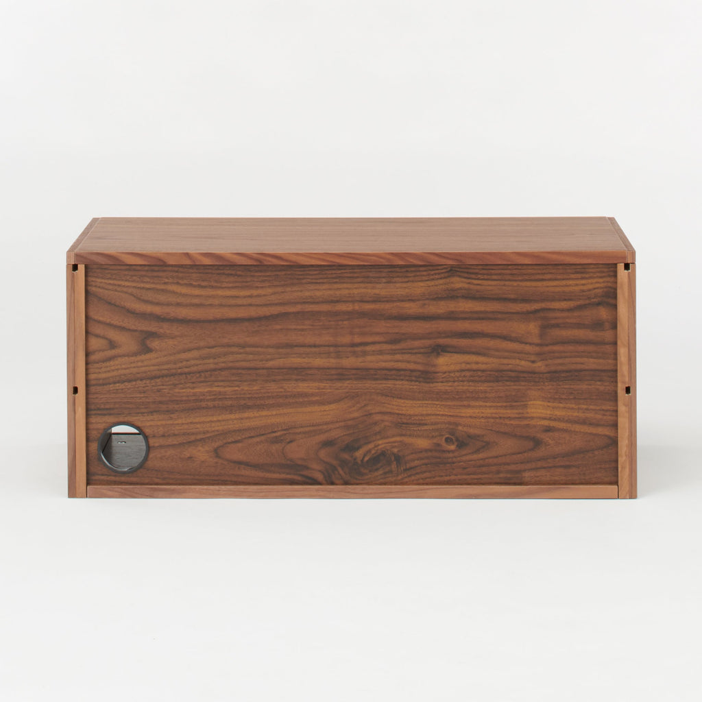 SUS Shelving Unit Box with Glass Door - Walnut