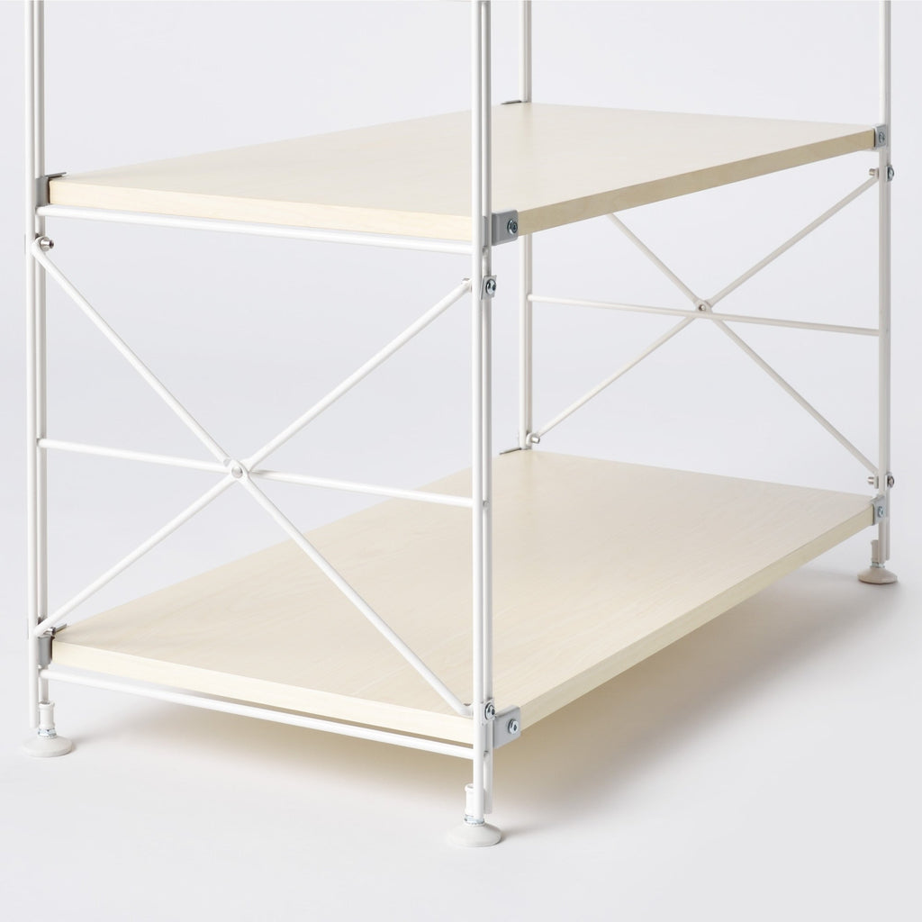 SUS Shelving Unit Side Cross Bars - White Gray 2 Pack
