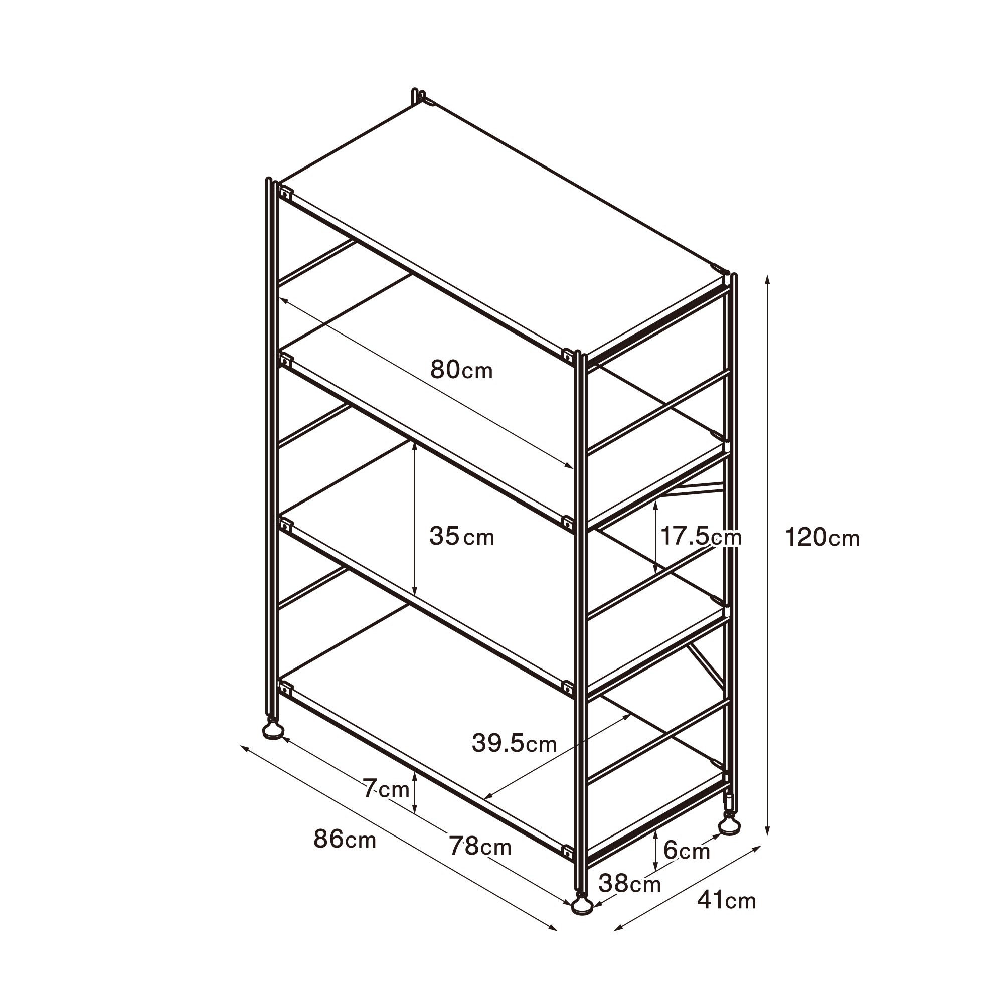 SUS Shelving Unit - Stainless Steel - Wide - Medium