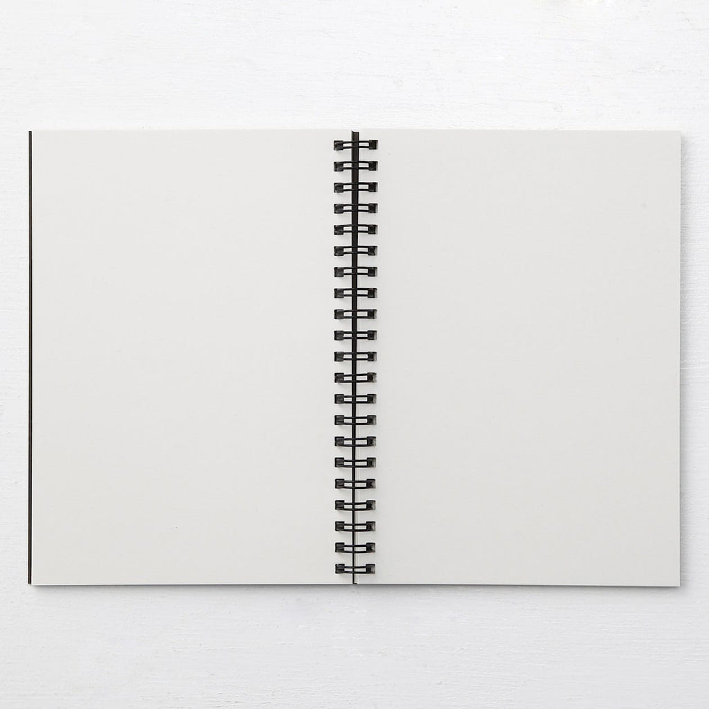 B6 Recycled Paper Double Ring Blank Notebook - Dark Gray
