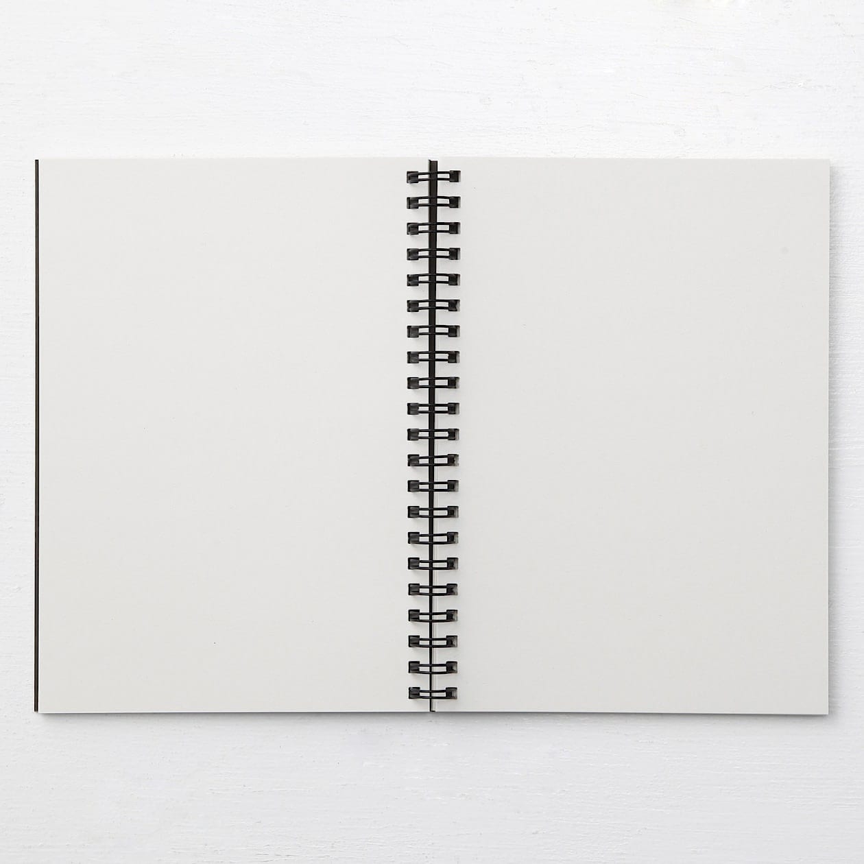B6 Recycled Paper Double Ring Blank Notebook - Dark Gray