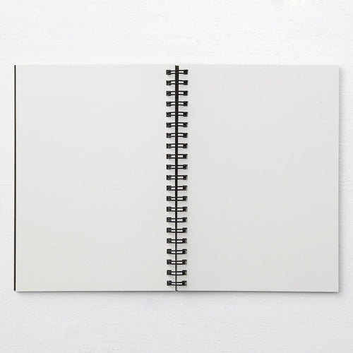 B6 Recycled Paper Double Ring Blank Notebook - Dark Gray