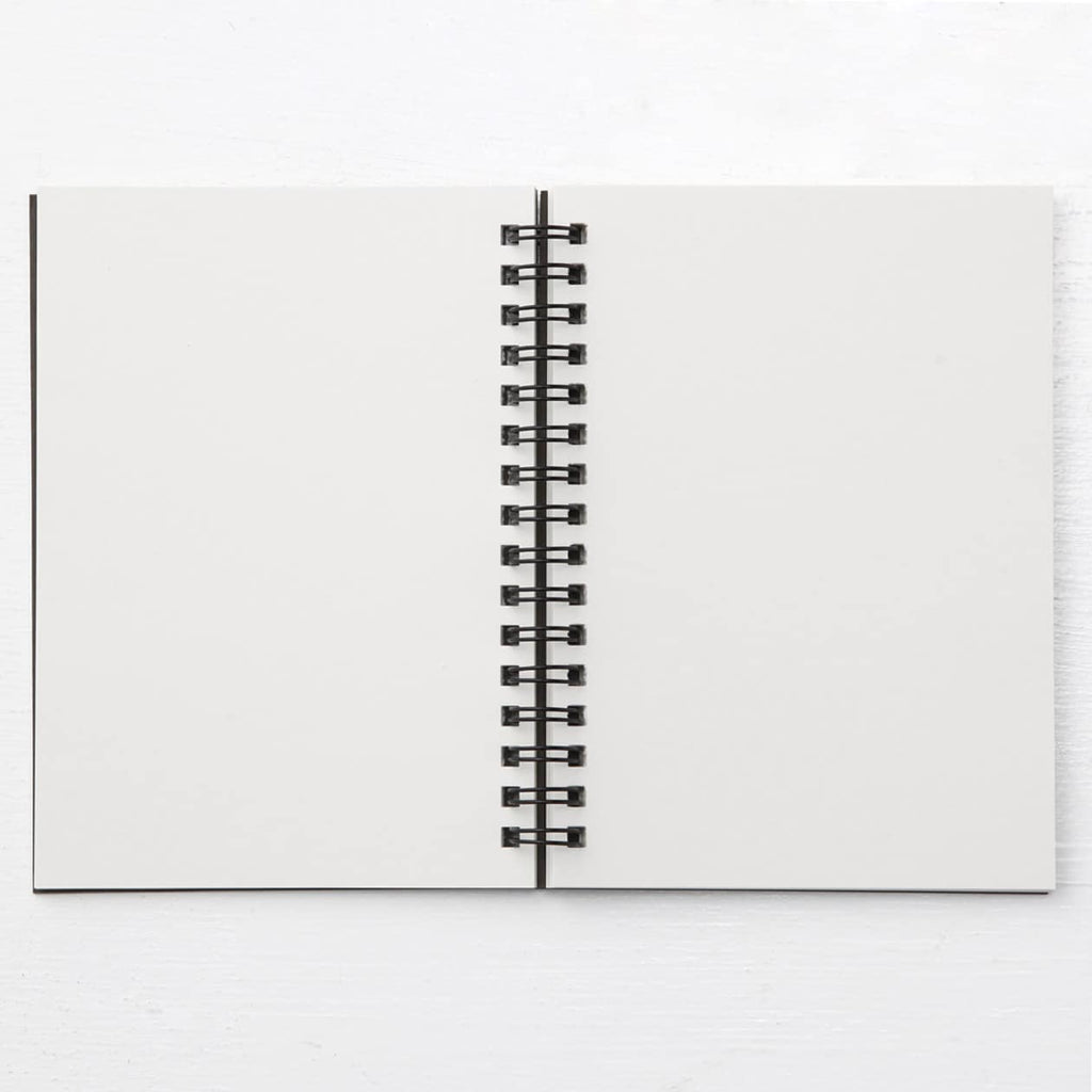 A6 Recycled Paper Double Ring Blank Notebook - Dark Gray
