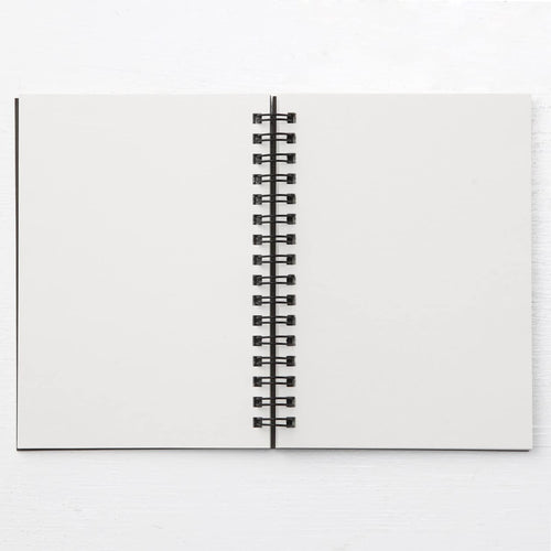 A6 Recycled Paper Double Ring Blank Notebook - Dark Gray