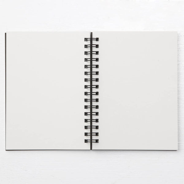 A6 Recycled Paper Double Ring Blank Notebook - Dark Gray