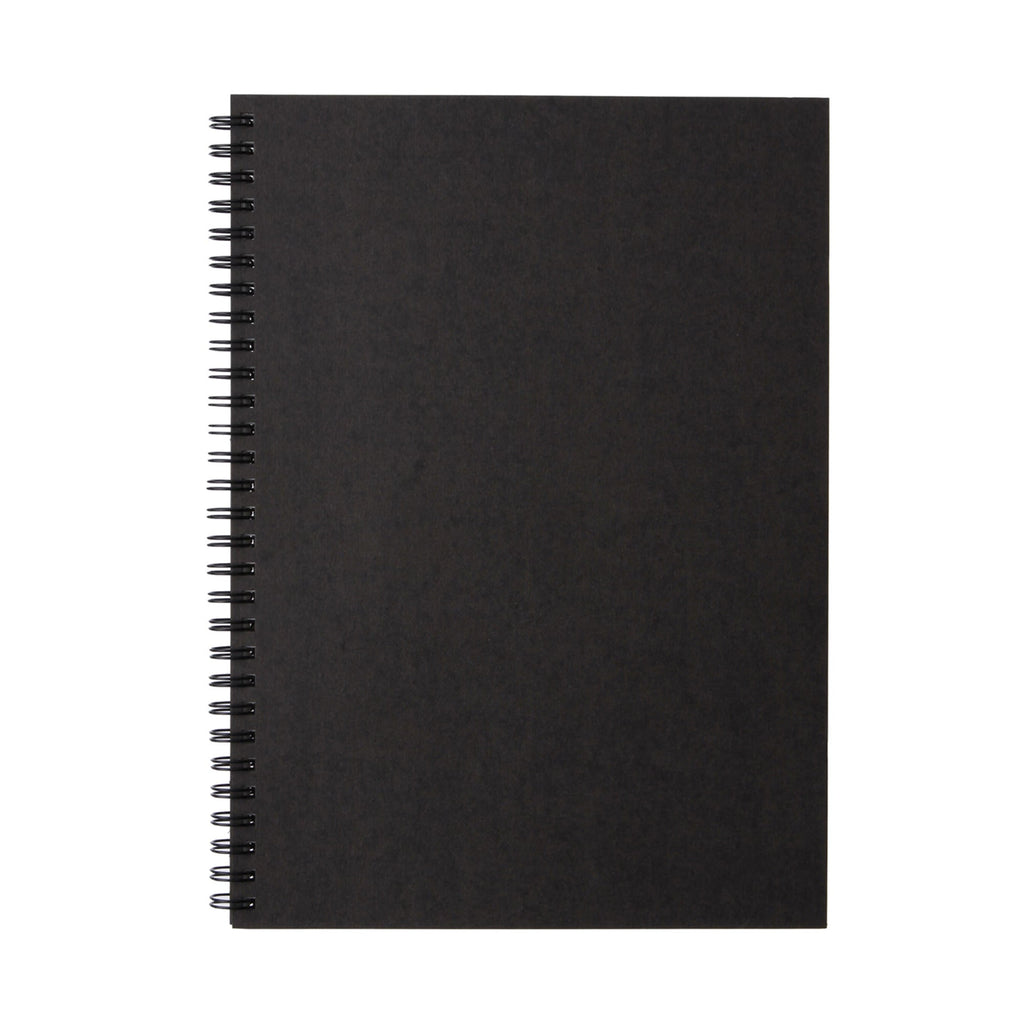B5 Recycled Paper Double Ring Blank Notebook - Dark Gray