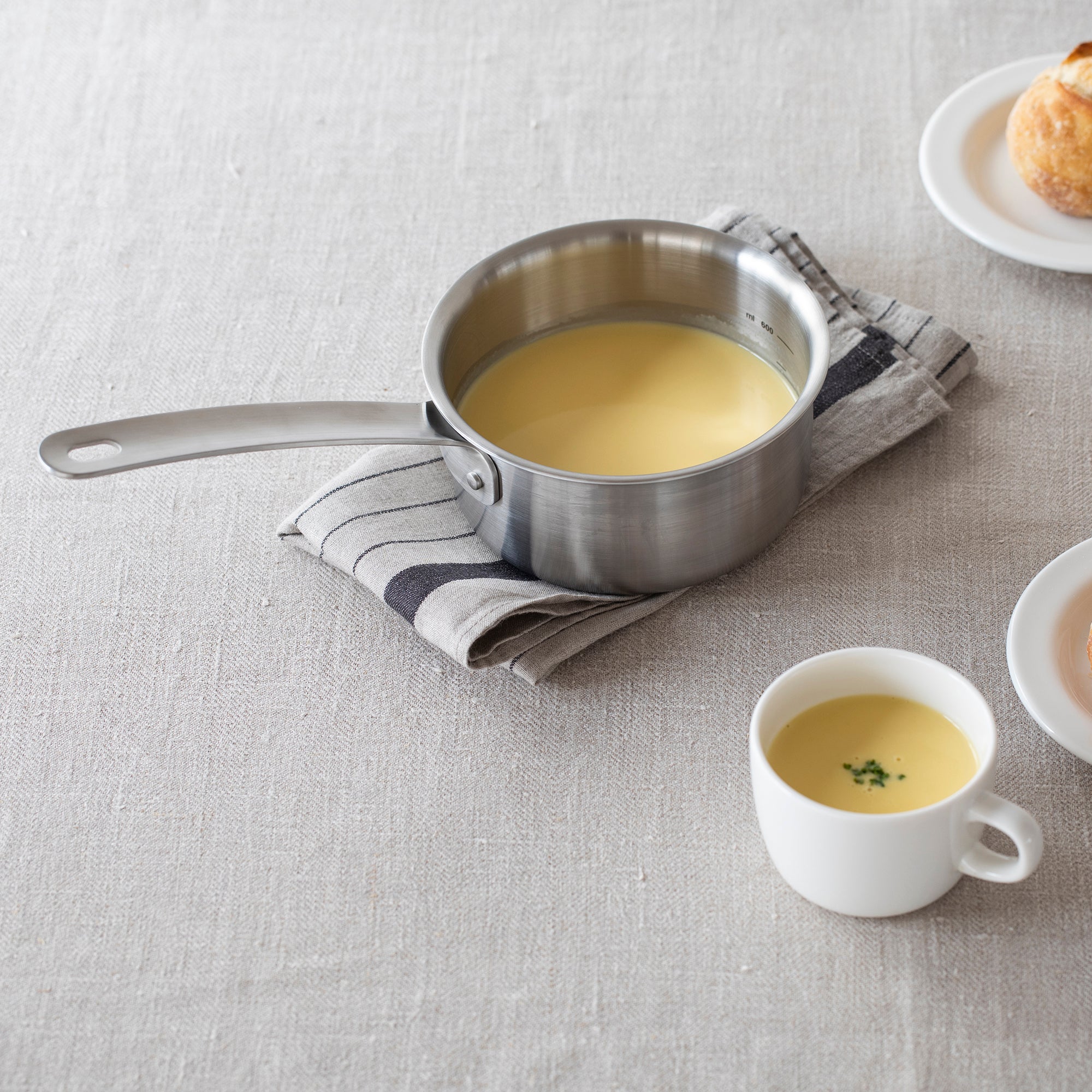 Stainless Aluminium 3-Layer Steel Milk Pan 1.05 Qt