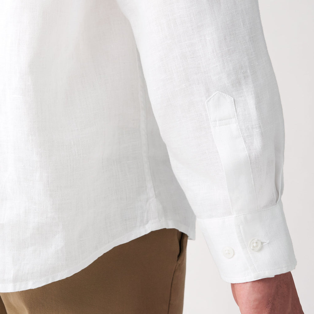 Men's French Linen Washed Stand Collar Shirt