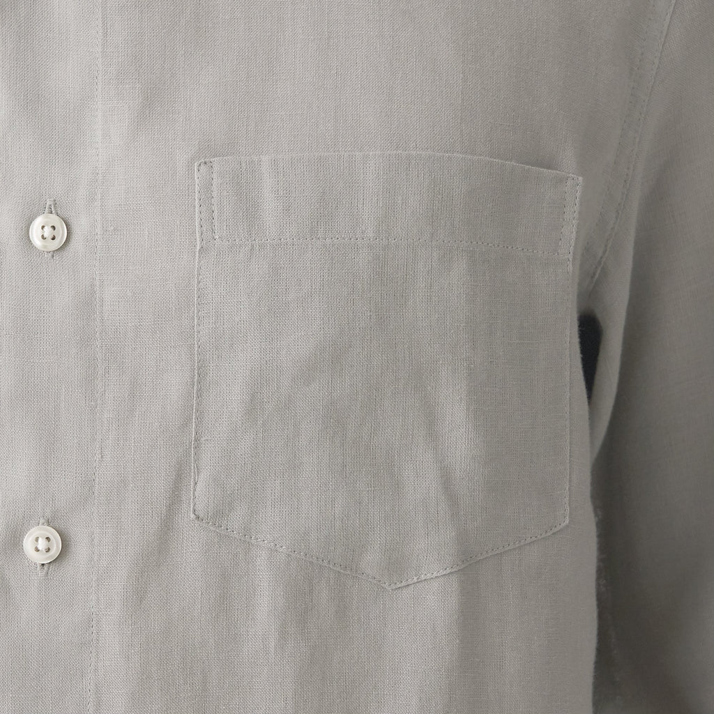 Men's French Linen Washed Stand Collar Shirt