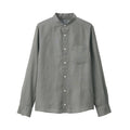 Men's French Linen Washed Stand Collar Shirt