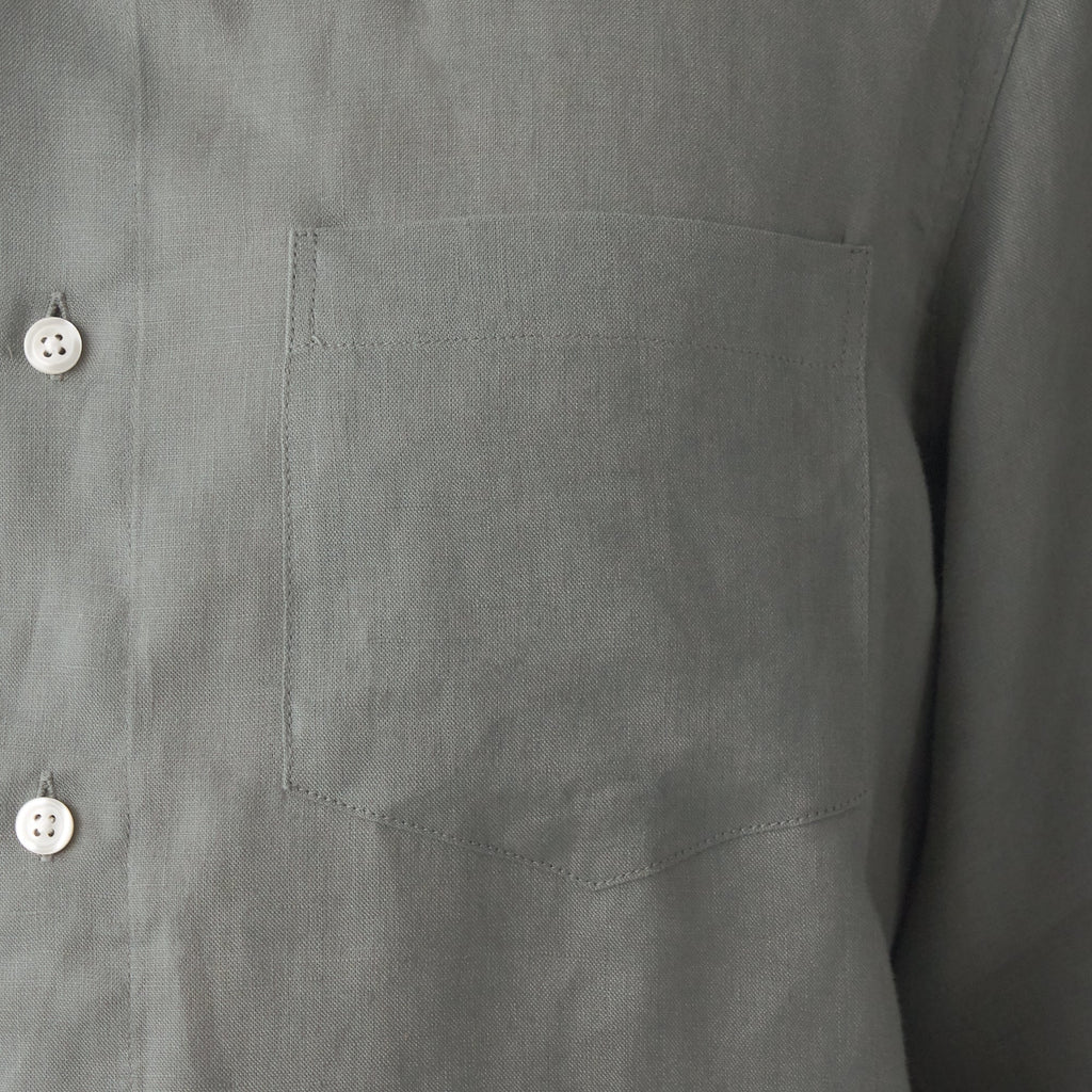 Men's French Linen Washed Stand Collar Shirt