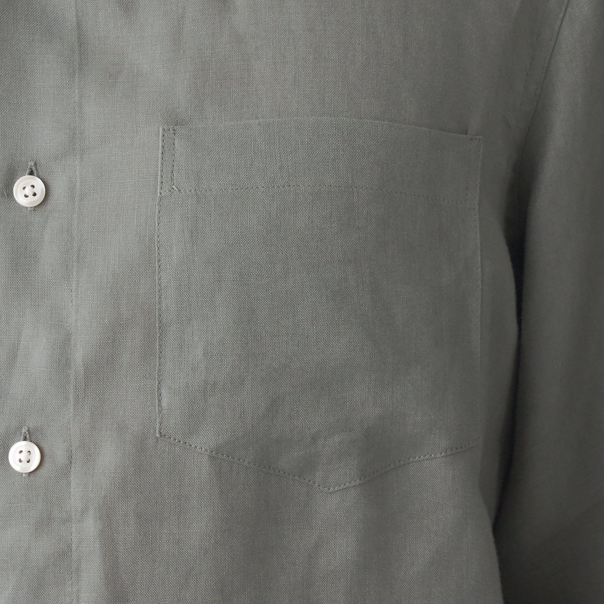 Men's French Linen Washed Stand Collar Shirt