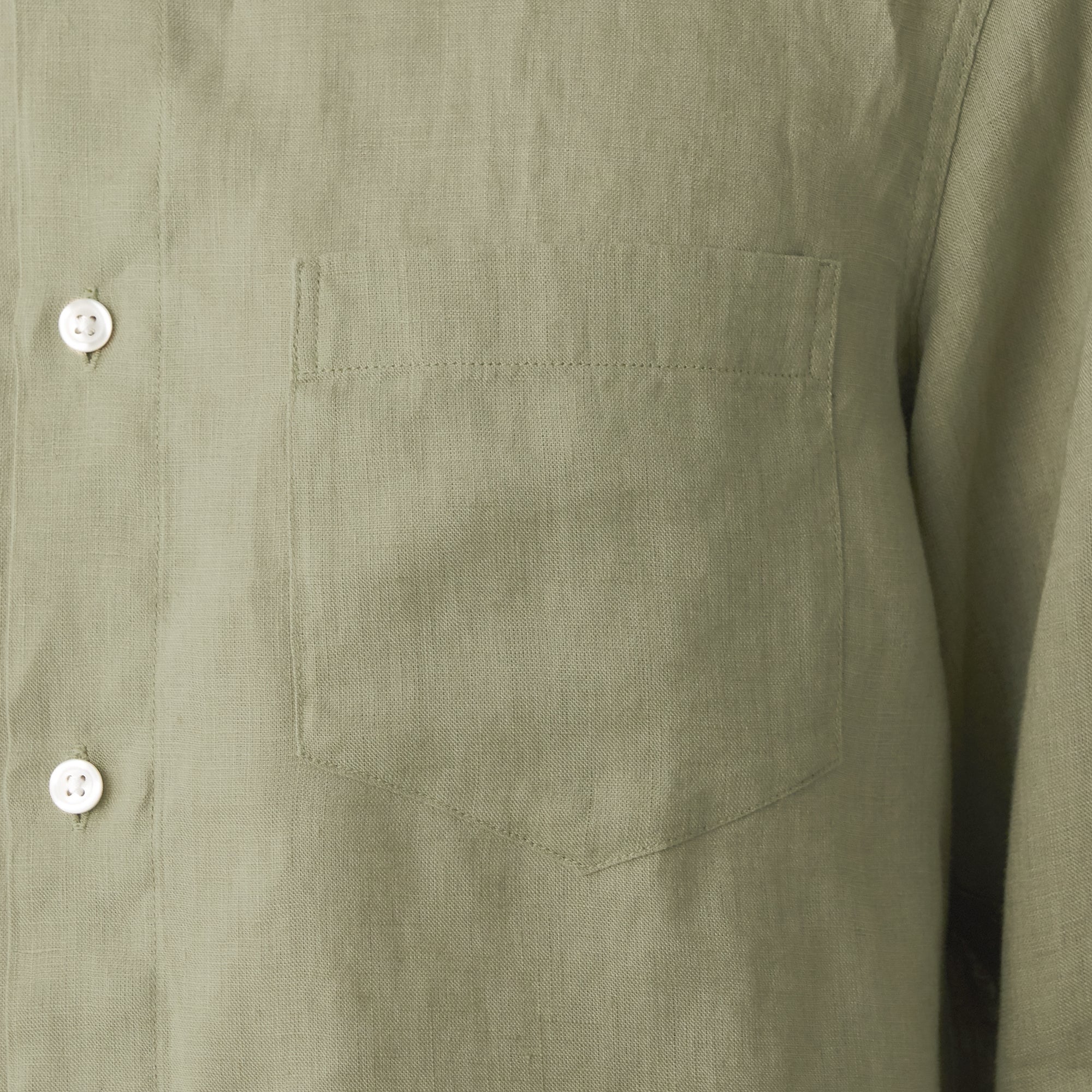 Men's French Linen Washed Stand Collar Shirt