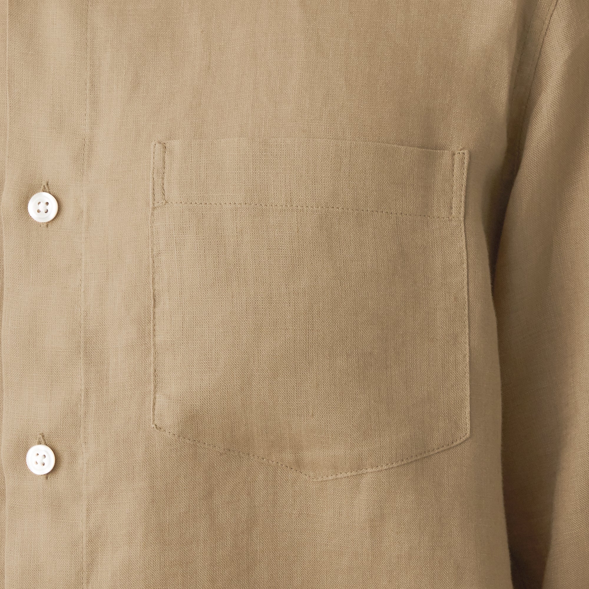 Men's French Linen Washed Stand Collar Shirt