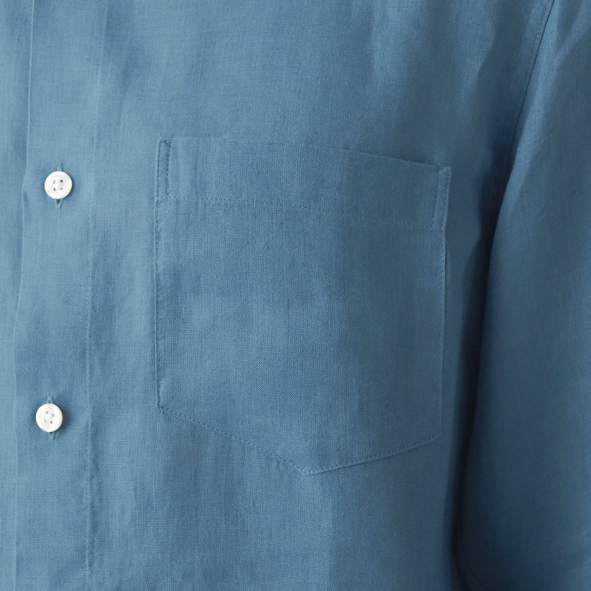 Men's French Linen Washed Stand Collar Shirt