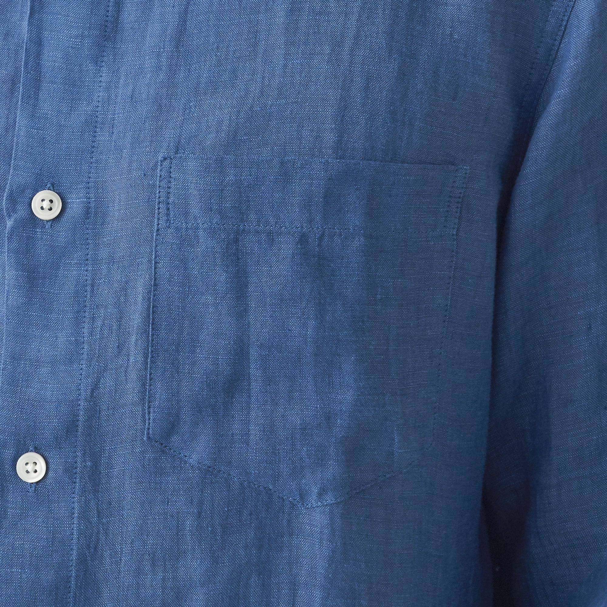 Men's French Linen Washed Stand Collar Shirt