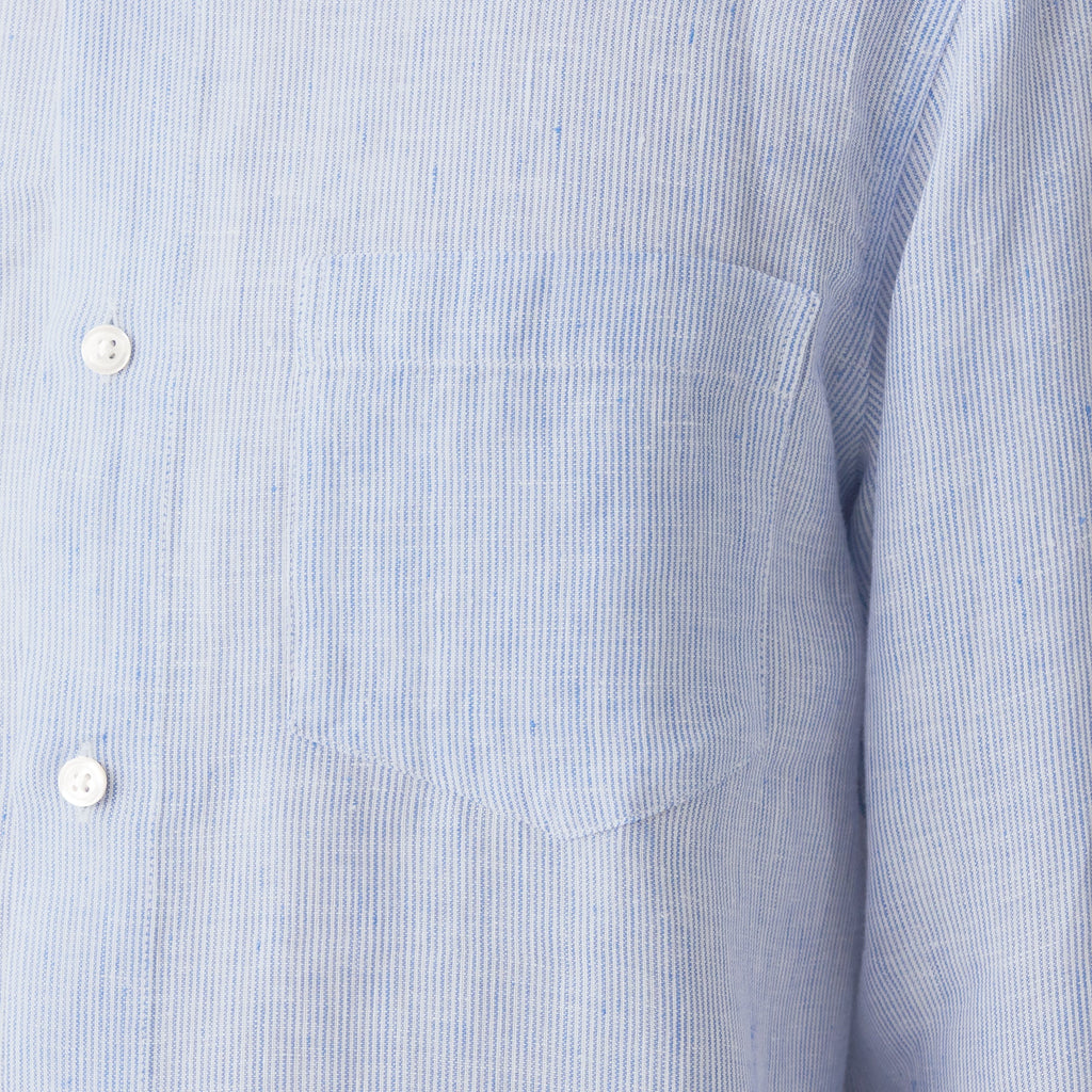 Men's French Linen Washed Stand Collar Shirt
