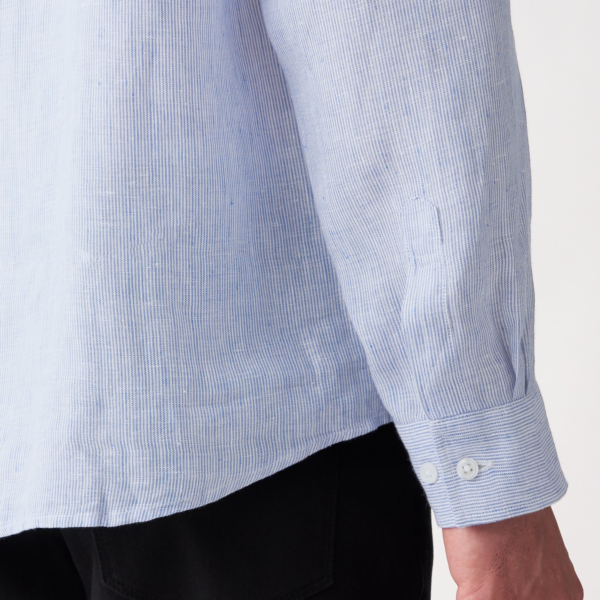 Men's French Linen Washed Stand Collar Shirt
