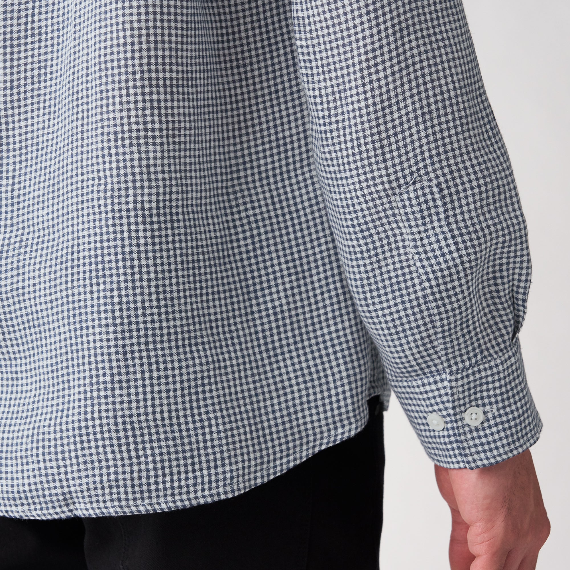 Men's French Linen Washed Stand Collar Shirt